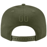 Custom Olive Olive-Black Stitched Adjustable Snapback Salute To Service Hat