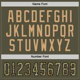 Custom Olive Camo-Old Gold Salute To Service Hockey Jersey