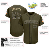 Custom Olive Black-Cream Authentic Drift Fashion Salute To Service Baseball Jersey