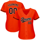 Custom Orange Black-White Authentic Baseball Jersey