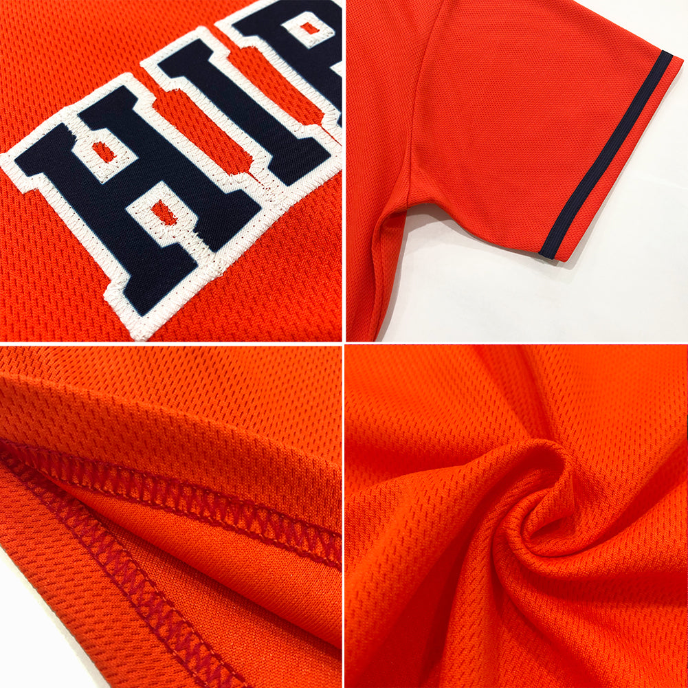 Custom Orange White-Purple Authentic Throwback Rib-Knit Baseball Jersey Shirt