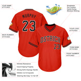 Custom Orange Black-White Authentic Throwback Rib-Knit Baseball Jersey Shirt