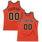 Custom Orange Black-Old Gold Authentic Throwback Basketball Jersey