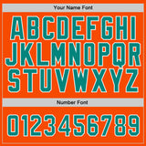 Custom Stitched Orange Aqua-White Sports Pullover Sweatshirt Hoodie