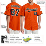 Custom Orange Black-White Authentic Baseball Jersey