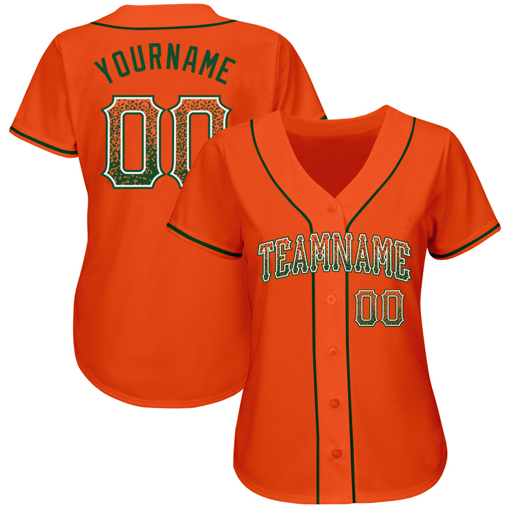 Custom Orange Green-White Authentic Drift Fashion Baseball Jersey