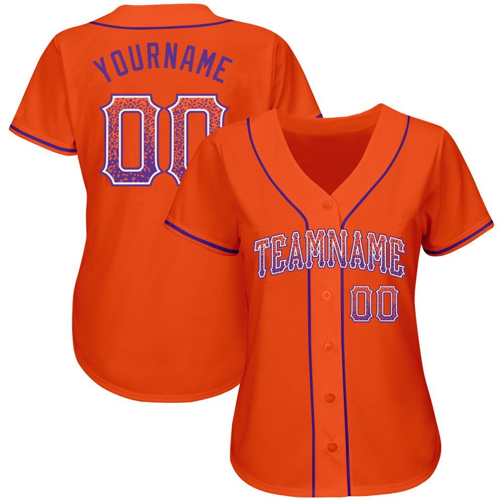 Custom Orange Purple-White Authentic Drift Fashion Baseball Jersey