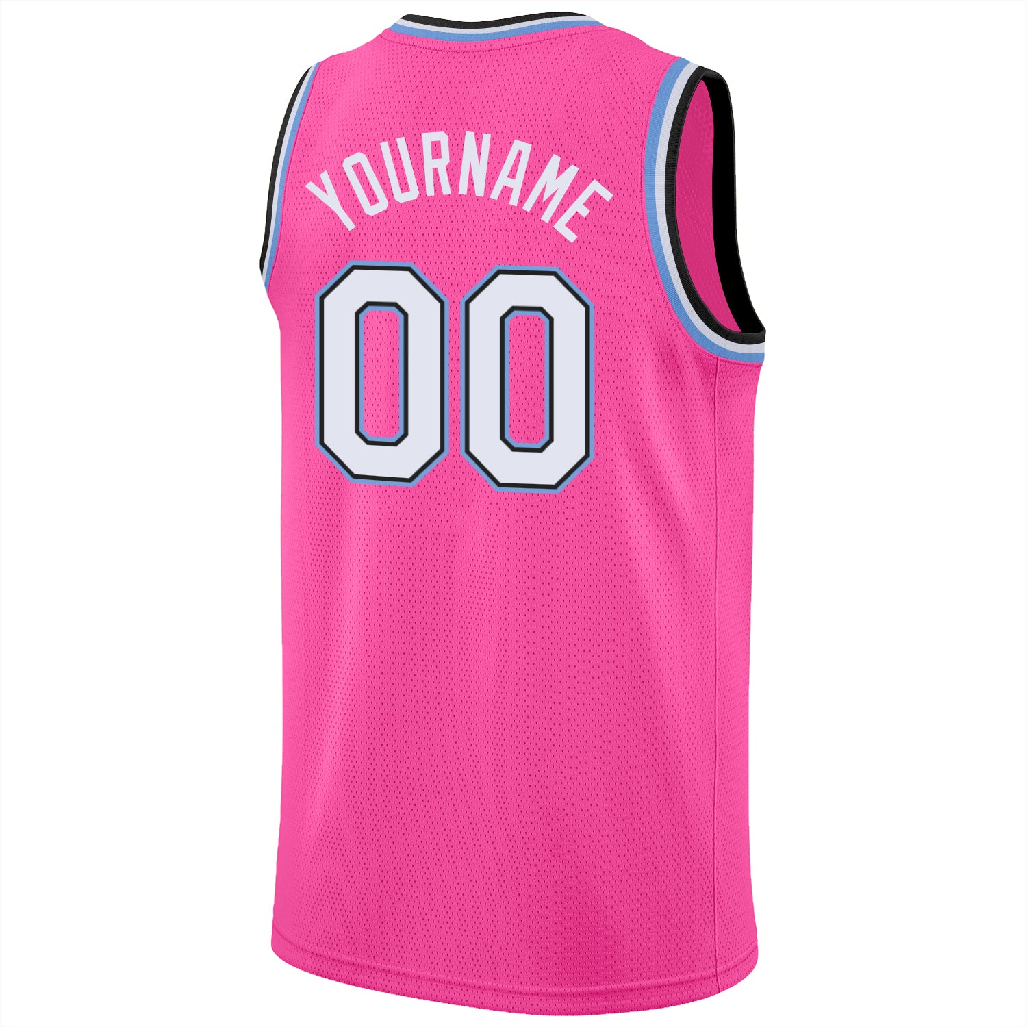 Create Basketball White Pink Light Blue Rib-Knit Jersey Clearance –  FanCustom