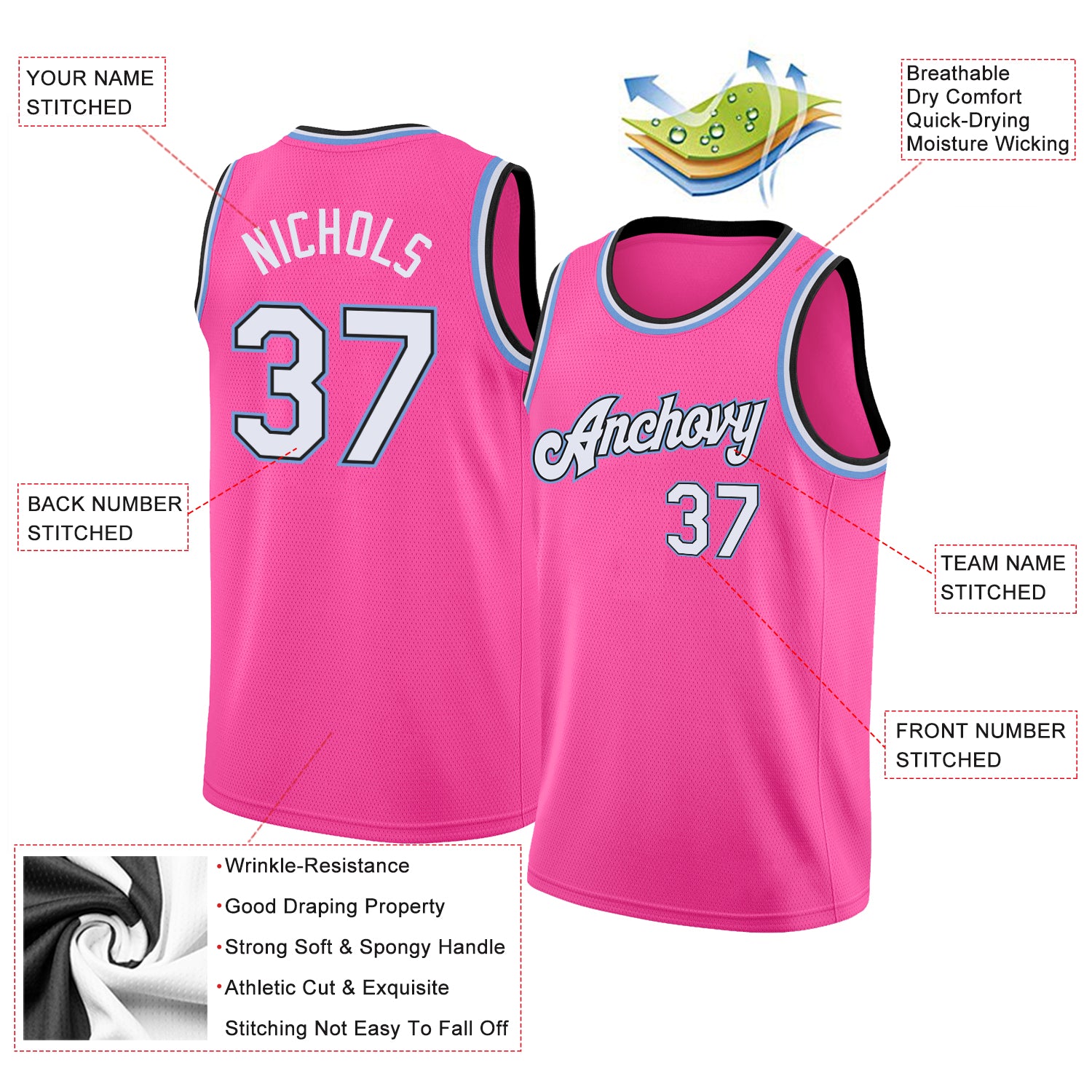 Custom Black Gold-White Round Neck Rib-Knit Basketball Jersey