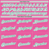 Custom Pink White-Kelly Green Performance T-Shirt