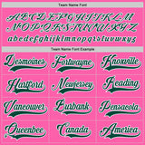 Custom Pink Green-White Hockey Jersey