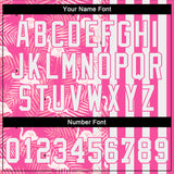 Custom Pink White 3D Pattern Design Tropical Palm Leaves And Famingo Authentic Baseball Jersey