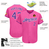 Custom Pink Purple-White Authentic Baseball Jersey