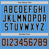 Custom Powder Blue Black-Orange Authentic Baseball Jersey