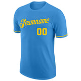 Custom Powder Blue Gold Performance T-Shirt
