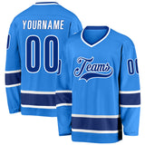Custom Powder Blue Royal-White Hockey Jersey