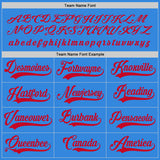 Custom Powder Blue Red Hockey Jersey