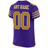 Custom Purple Old Gold-White Mesh Authentic Football Jersey