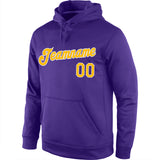 Custom Stitched Purple Gold-White Sports Pullover Sweatshirt Hoodie