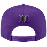 Custom Purple Black-White Stitched Adjustable Snapback Hat