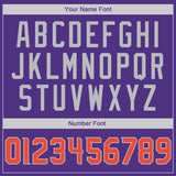 Custom Purple Orange-Gray Authentic Throwback Basketball Jersey
