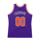 Custom Purple Orange-Gray Authentic Throwback Basketball Jersey