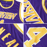 Custom Purple White-Red Authentic Throwback Basketball Jersey