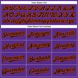 Custom Purple Black Pinstripe Black-Orange Authentic Baseball Jersey