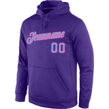 Custom Stitched Purple Light Blue-Pink Sports Pullover Sweatshirt Hoodie