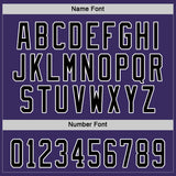 Custom Purple Black-Gray Hockey Jersey