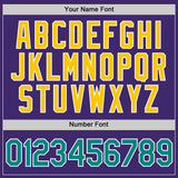 Custom Purple Aqua-Gold Authentic Baseball Jersey