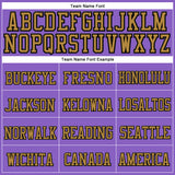 Custom Purple Old Gold-Black Stitched Cuffed Knit Hat