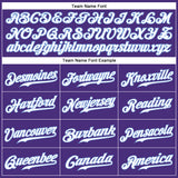 Custom Purple White-Light Blue Authentic Baseball Jersey