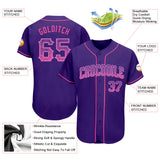 Custom Purple Pink-Light Blue Authentic Drift Fashion Baseball Jersey