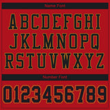 Custom Red Black-Old Gold Mesh Authentic Football Jersey