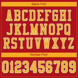 Custom Red Gold-White Mesh Authentic Football Jersey
