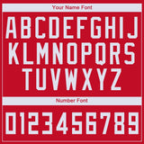 Custom Red White Round Neck Basketball Jersey