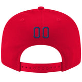 Custom Red Navy-White Stitched Adjustable Snapback Hat