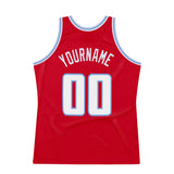 Custom Red White-Light Blue Authentic Throwback Basketball Jersey