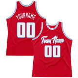 Custom Red White-Light Blue Authentic Throwback Basketball Jersey