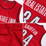 Custom Red Red-Old Gold Authentic Throwback Basketball Jersey