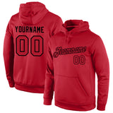 Custom Stitched Red Red-Black Sports Pullover Sweatshirt Hoodie