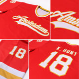 Custom Red White-Gold Hockey Jersey