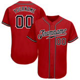 Custom Red Black-White Authentic Baseball Jersey