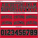 Custom Red White Pinstripe Black-White Authentic Basketball Shorts