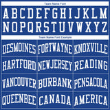 Custom Royal White Round Neck Basketball Jersey