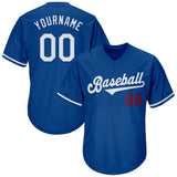 Custom Royal White-Red Authentic Throwback Rib-Knit Baseball Jersey Shirt