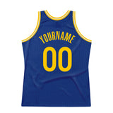 Custom Royal Gold-White Authentic Throwback Basketball Jersey