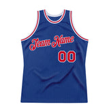 Custom Royal Red-White Authentic Throwback Basketball Jersey