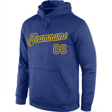 Custom Stitched Royal Royal-Gold Sports Pullover Sweatshirt Hoodie